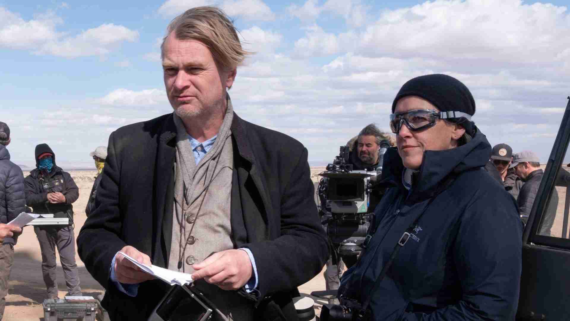 Christopher Nolan & Emma Thomas on the set of Oppenheimer