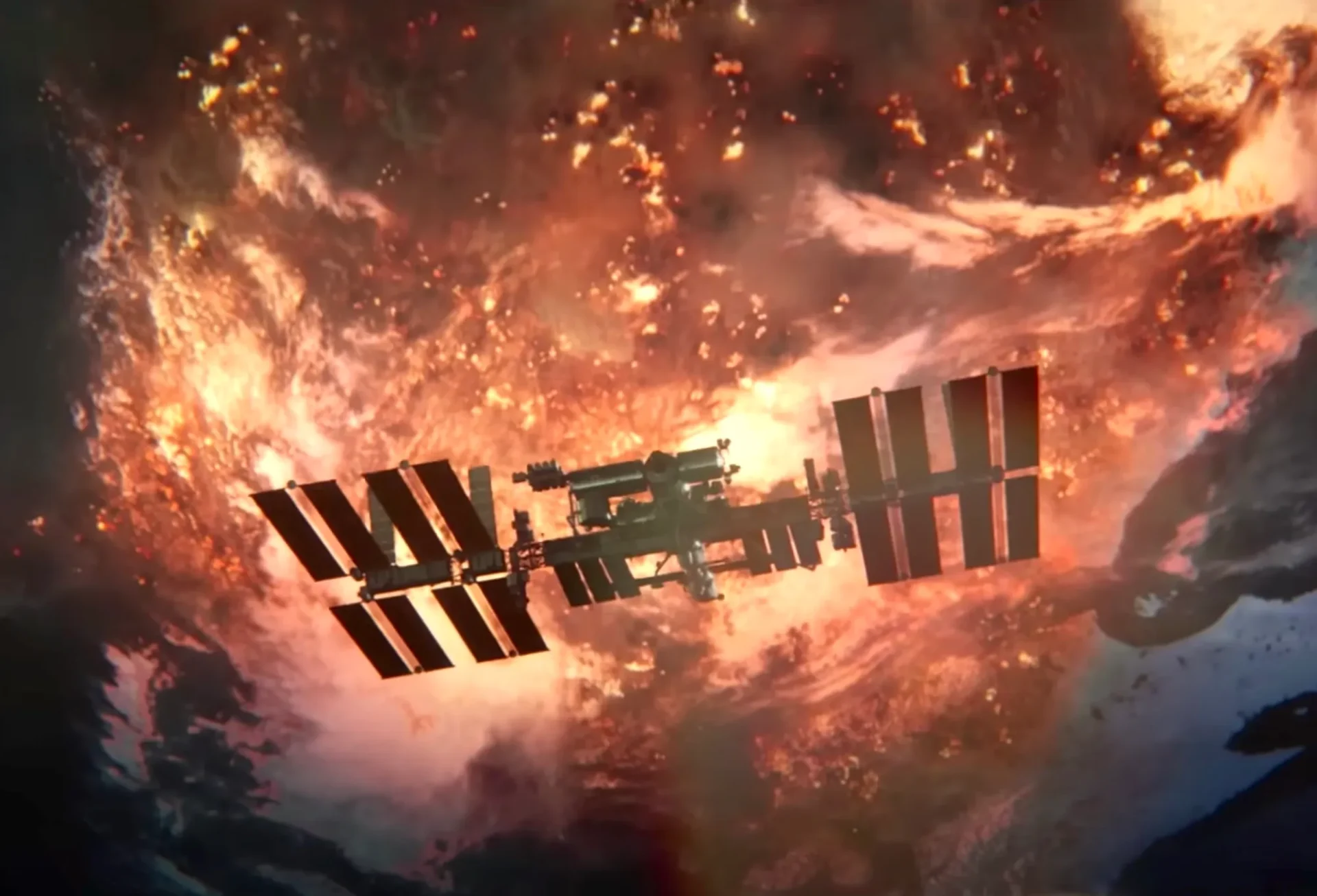 A still from I.S.S (2024). 