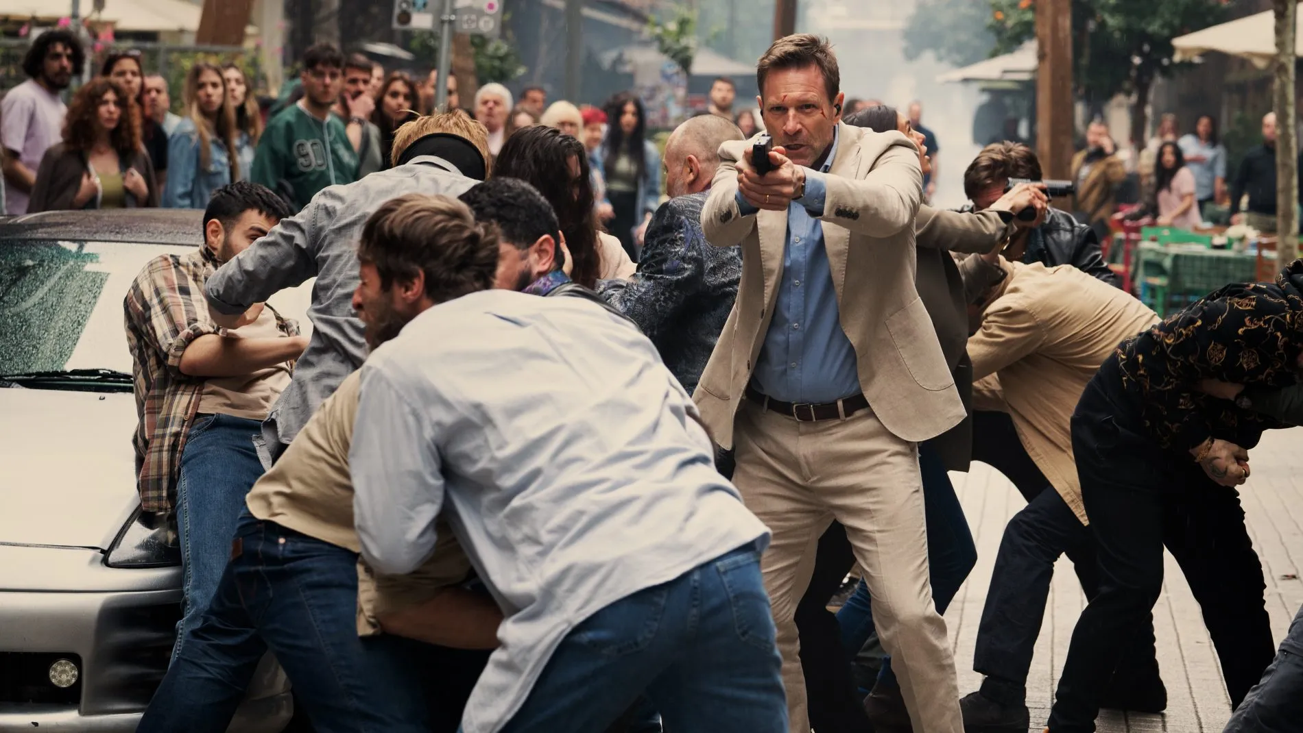 A still from 'The Bricklayer'.