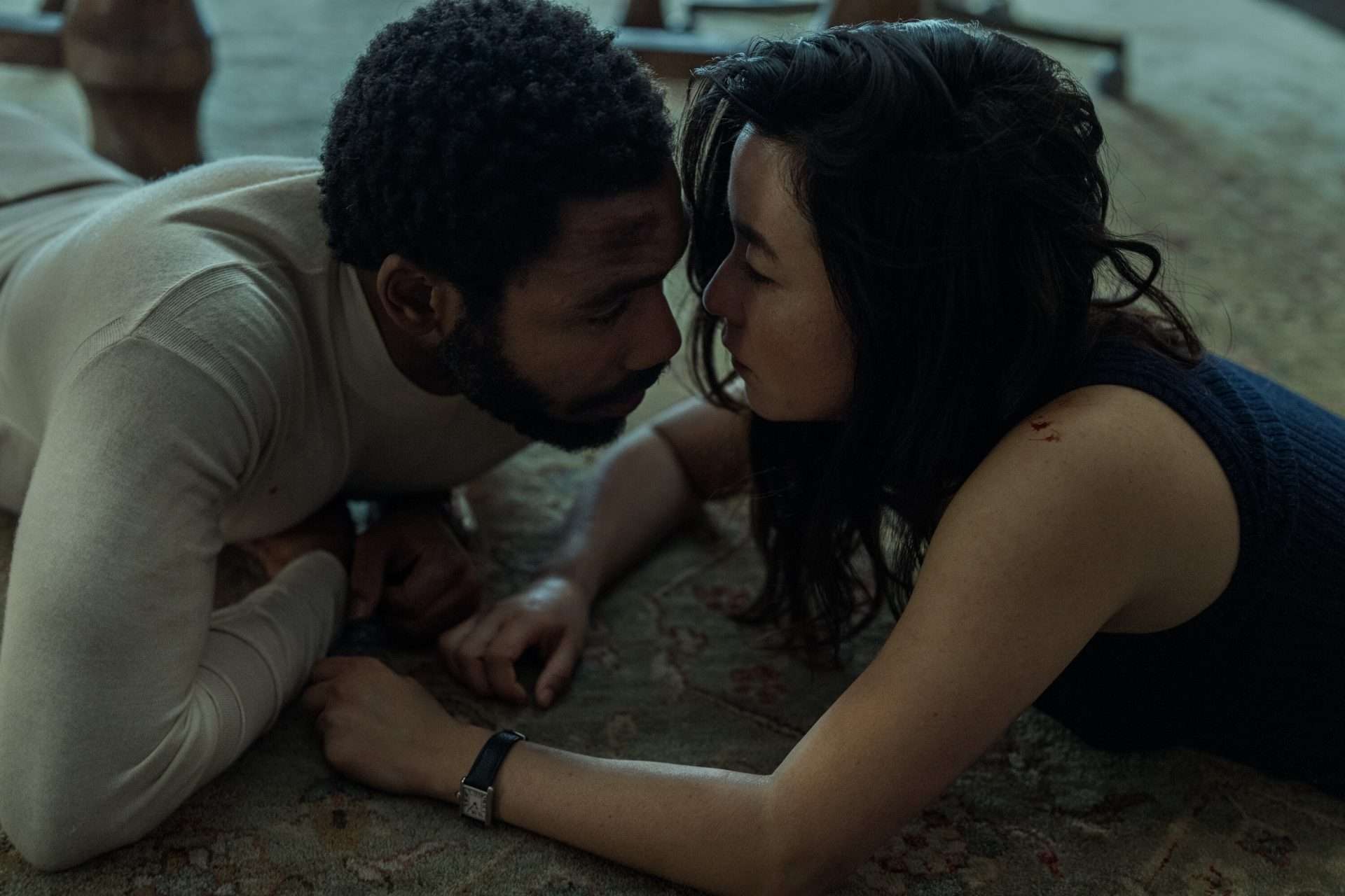 Donald Glover & Maya Erskine in Mr. and Mrs. Smith Season 1. 