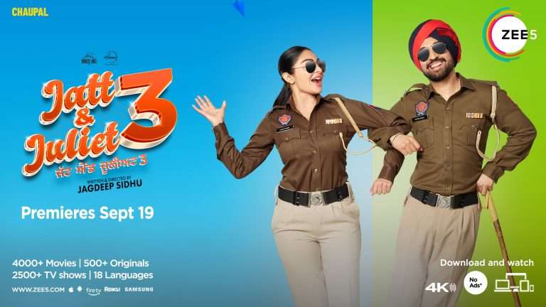 Diljit Dosanjh and Neeru Bajwa Return for Jatt and Juliet 3, Streaming on ZEE5 Global Add-Ons from 19th September