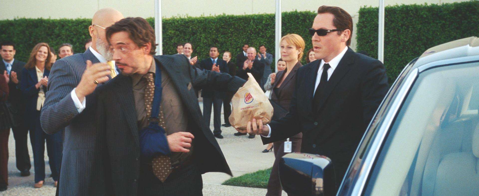 Robert Downey Jr. eating Burger King in Iron Man