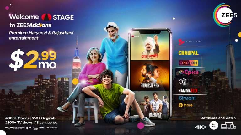 ZEE5 Global adds India’s Emerging Regional Content Platform STAGE To its Add-Ons Offering in the U.S.