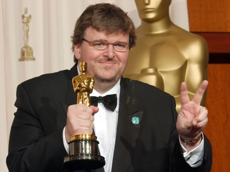 michael moore at oscar 2003