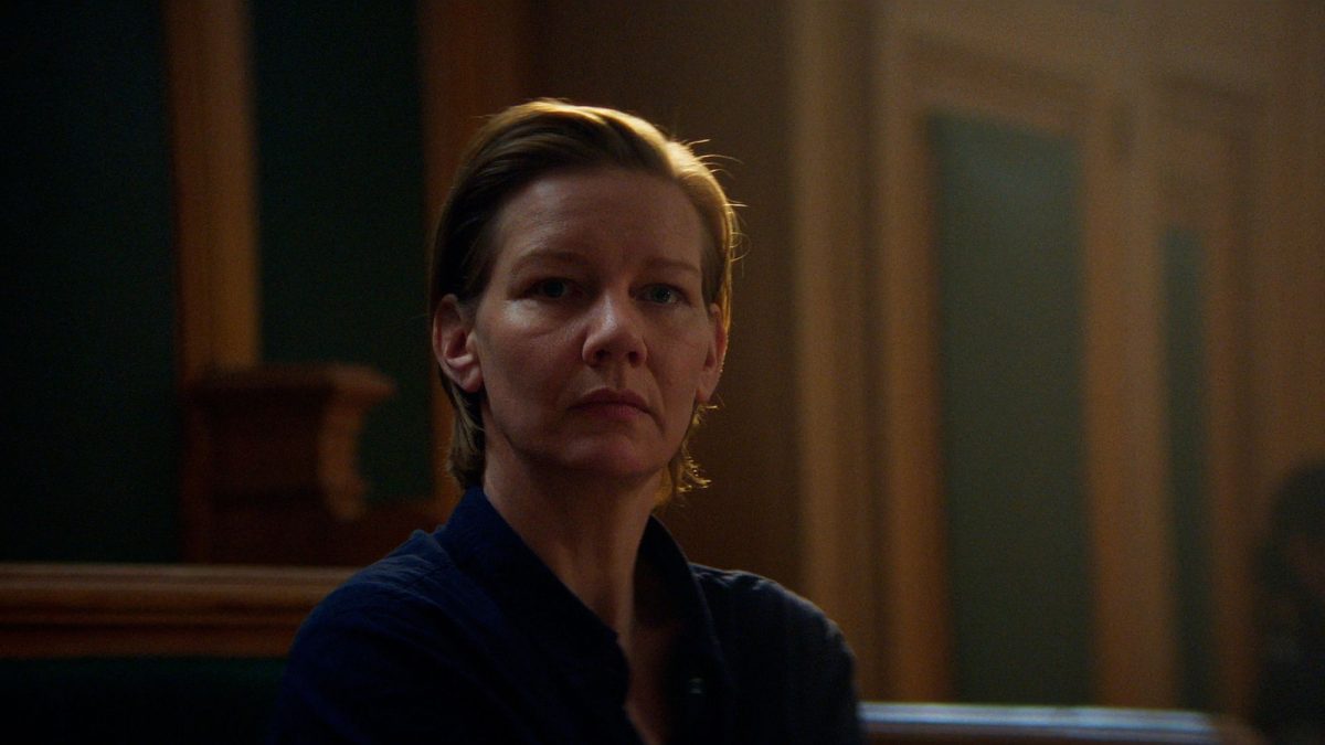 A still from Anatomy of a Fall (2023) | Sandra Hüller stars as the main character, Sandra Voyter, a novelist accused of her husband's murder.